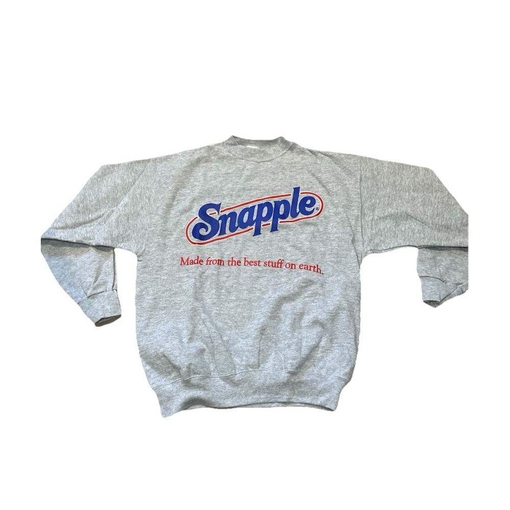 New‎ Vintage Snapple Promo Sweatshirt Size XL Grey Tultex Tag Made In USA